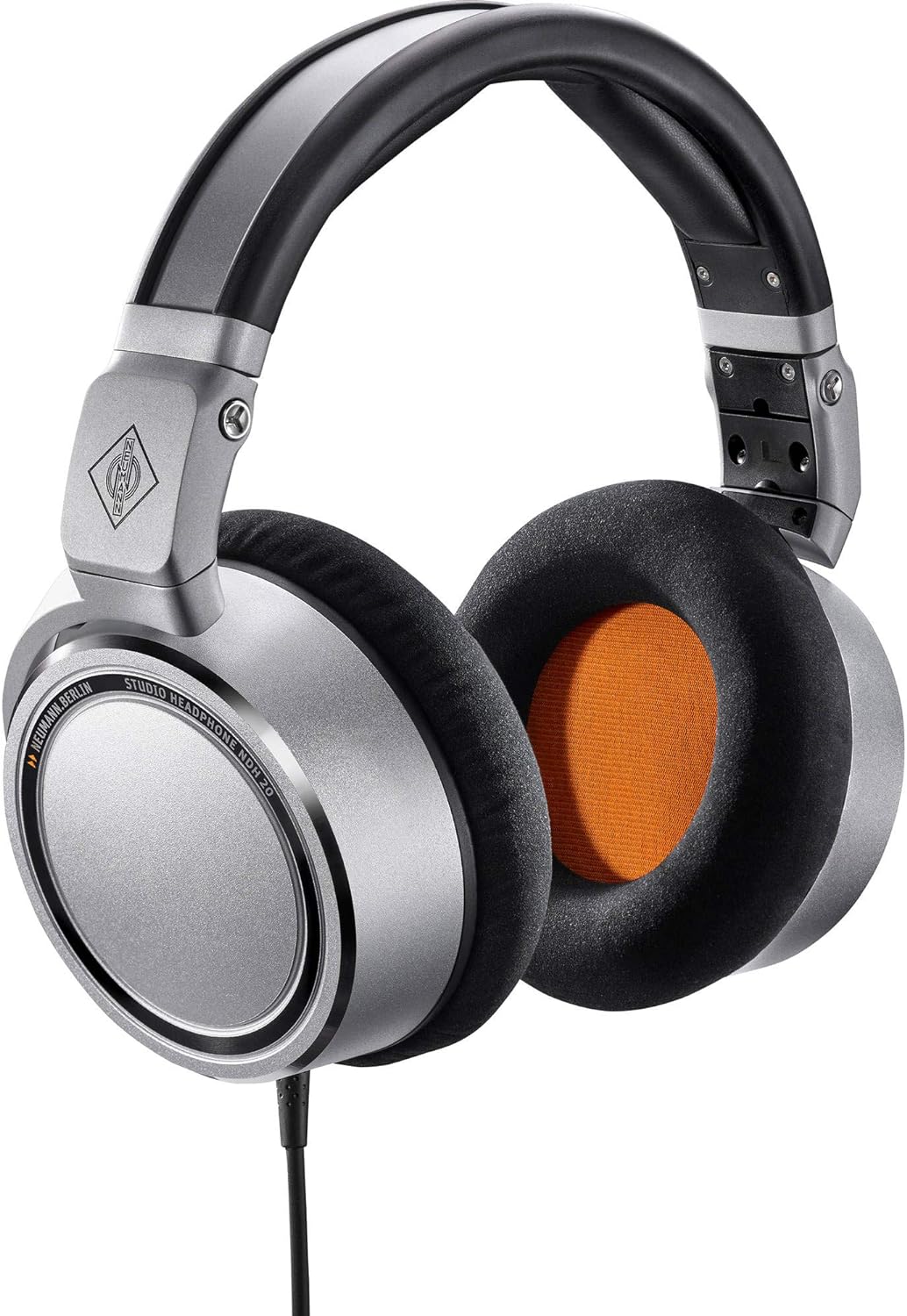 Neumann NDH 20 Closed Back Monitoring Professional Studio Headphones Gaming, Mixing, Mastering, Video or Audio Production, 3M straight cable w 1’8” stereo connector and 1/4” adaptor, Nickle, Large